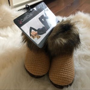 Cuddl Duds Slippers with Faux Fur Trim